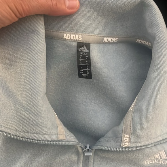 Adidas NWT Women's Light Heather Blue Fleece Zip Up Golf Jacket Size Small - Picture 2 of 5